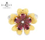 луксозен пръстен от сребро и позлата