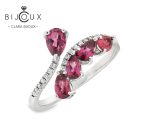 Clara Bijoux сребърен пръстен с естествени пиропи