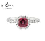 Сребърен пръстен 925 с пироп и бели камъни – Clara Bijoux