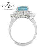 Луксозен пръстен от сребро 925 с естествен Sky Blue Topaz
