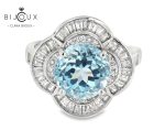 Луксозен сребърен пръстен с естествен Sky Blue Topaz Clara Bijoux – изглед отпред