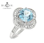 Clara Bijoux сребърен пръстен с топаз и родиево покритие – страничен изглед