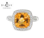 Бутиков сребърен пръстен с естествен цитрин Clara Bijoux