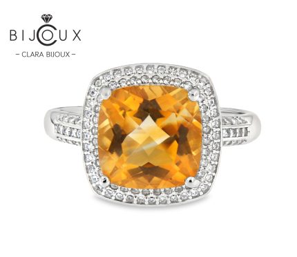 Бутиков сребърен пръстен с естествен цитрин Clara Bijoux