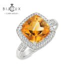 Елегантен пръстен от сребро 925 с цитрин 3.9ct – Clara Bijoux