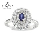 бутиков сребърен пръстен със сапфир Clara Bijoux отпред