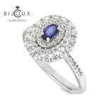 луксозен сребърен пръстен със син сапфир Clara Bijoux