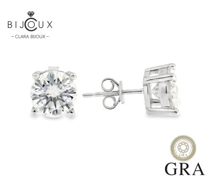 бутикови сребърни обеци с мойсанит Clara Bijoux