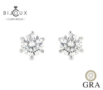 Бутикови сребърни обеци с мойсанити Clara Bijoux