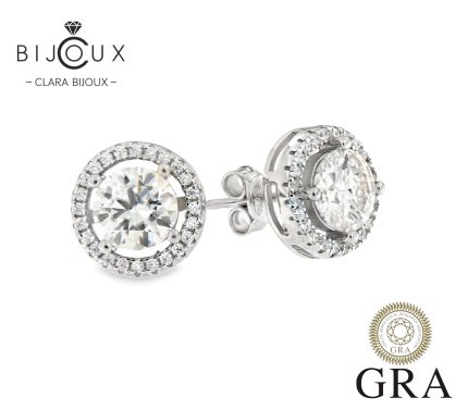 Луксозни сребърни обеци с мойсанити Clara Bijoux