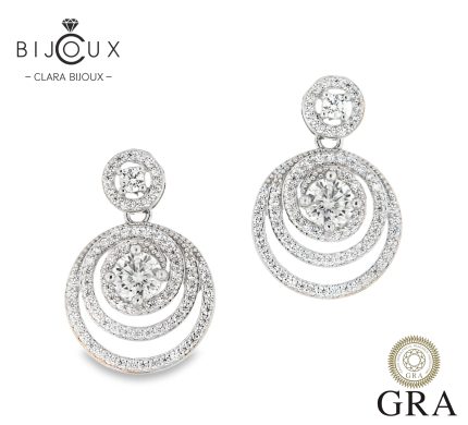 Висящи луксозни сребърни обеци с мойсанити Clara Bijoux