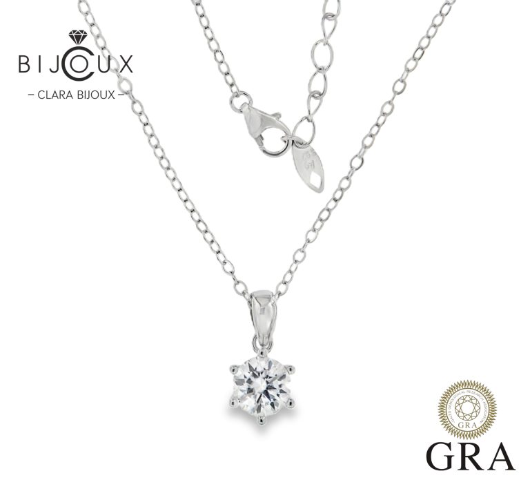 Елегантно сребърно колие Clara Bijoux с мойсанит