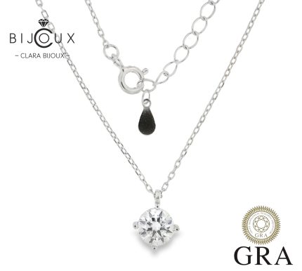 Луксозно сребърно колие Clara Bijoux с мойсанит 1ct