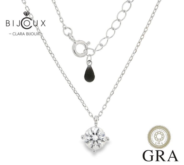 Луксозно сребърно колие Clara Bijoux с мойсанит 1ct