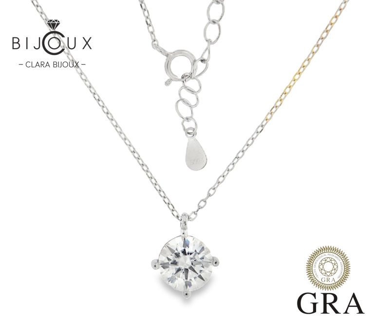 Елегантно сребърно колие Clara Bijoux с мойсанит 2ct