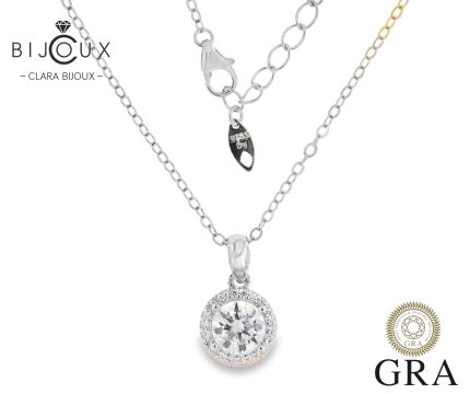 Стилно сребърно колие Clara Bijoux с мойсанит 1ct