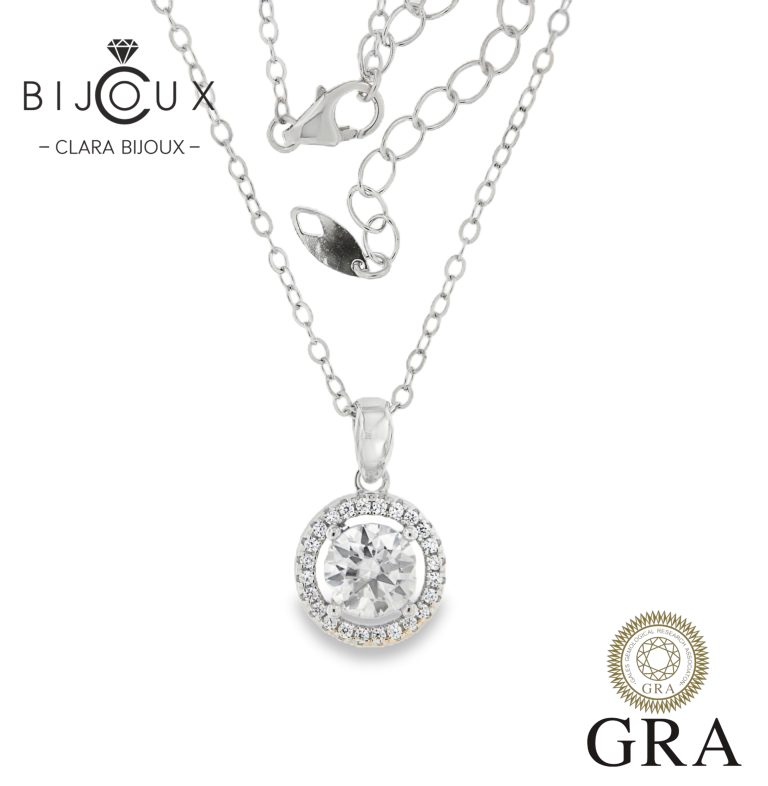 Изискано сребърно колие Clara Bijoux с мойсанит 1ct