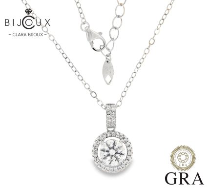 Луксозно сребърно колие Clara Bijoux с мойсанит 1ct