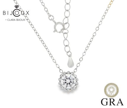 сребърно колие с мойсанит Clara Bijoux