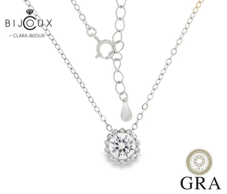 сребърно колие с мойсанит Clara Bijoux