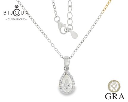 луксозно сребърно колие с мойсанит Clara Bijoux