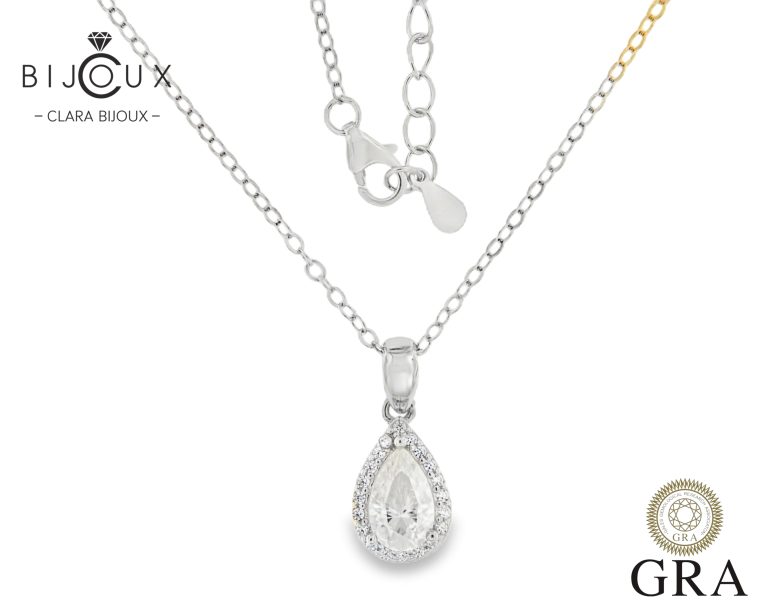 луксозно сребърно колие с мойсанит Clara Bijoux