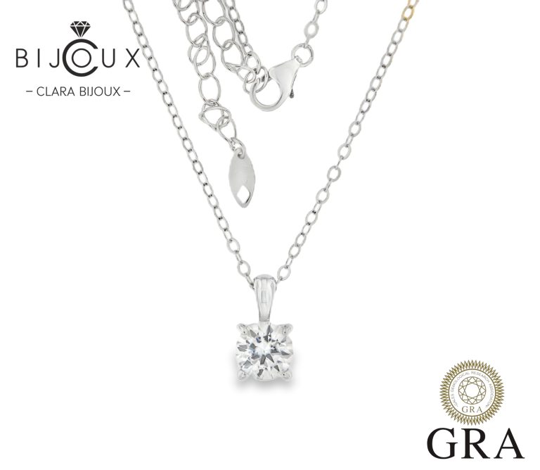 елегантно сребърно колие с мойсанит Clara Bijoux