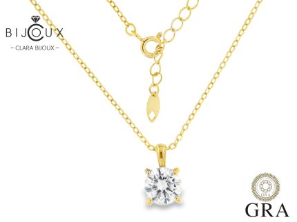 луксозно златисто сребърно колие с мойсанит Clara Bijoux