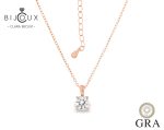 луксозно колие с мойсанит 1ct и розово злато Clara Bijoux
