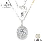 луксозно колие с мойсанит 1ct и ореол от камъни Clara Bijoux