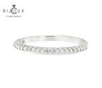 сребърна халка с мойсанити clara bijoux изглед отпред