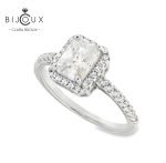 сребърен пръстен с radiant мойсанит 1ct clara bijoux