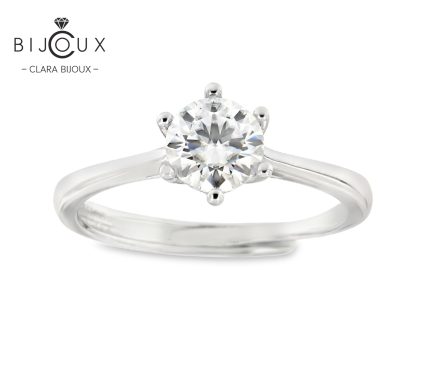 луксозен регулируем пръстен със сребро 925 и мойсанит