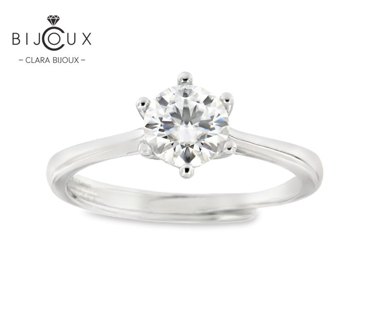 луксозен регулируем пръстен със сребро 925 и мойсанит