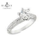 луксозен сребърен пръстен солитер с мойсанит 1ct