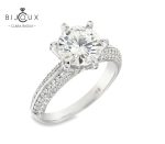 Пръстен с мойсанит 2ct Clara Bijoux паве инкрустация