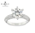 Сребърен пръстен 925 с мойсанит 2ct бляскава шина