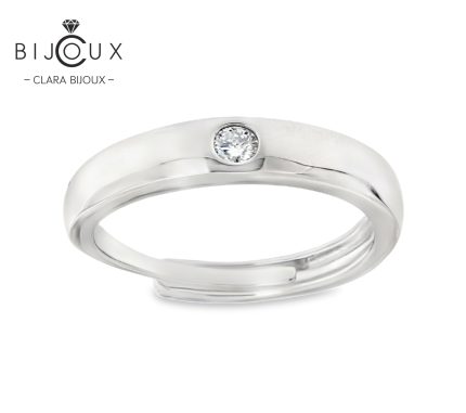 елегантен регулируем пръстен със мойсанит clara bijoux