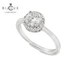 регулируем сребърен пръстен с премиум мойсанит