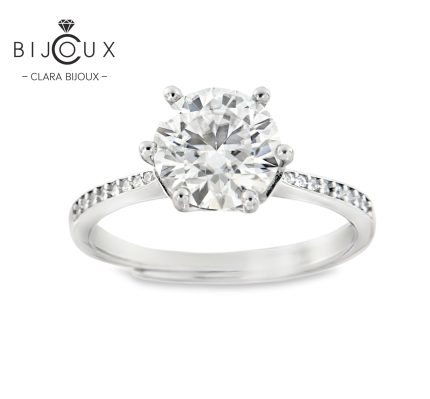 луксозен solitaire пръстен с мойсанит d vvs1