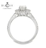 ребърен пръстен овален мойсанит clara bijoux – детайлен изглед