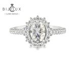 сребърен пръстен овален мойсанит clara bijoux – изглед отпред