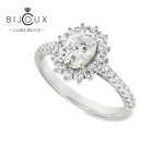 сребърен пръстен овален мойсанит clara bijoux – страничен изглед