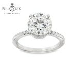 сребърен пръстен мойсанит 3ct clara bijoux – наклонен изглед