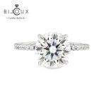 сребърен пръстен мойсанит 3ct clara bijoux – изглед отпред