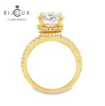 сребърен пръстен мойсанит 3ct позлатен clara bijoux – детайлен изглед