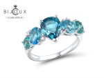 Сребърен пръстен със син кристал Clara Bijoux