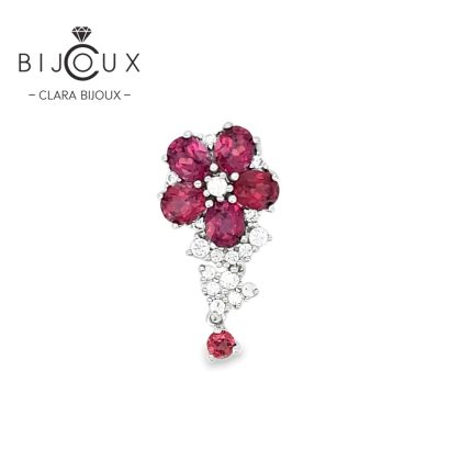 дизайнерска сребърна висулка с естествен гранат 2.3 ct Clara Bijoux