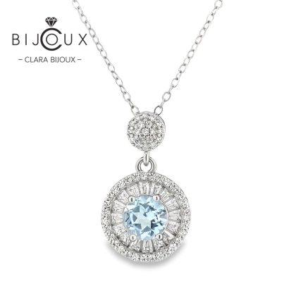 бутиково сребърно колие с естествен топаз Clara Bijoux