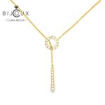 дизайнерско сребърно колие с жълта позлатка Clara Bijoux